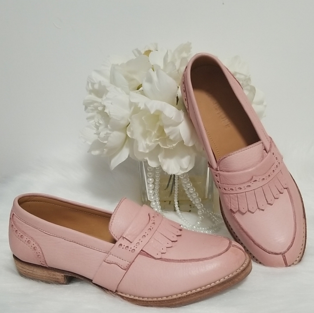 NEW BLACKSTONE Pink Blush Color Leather Loafers Size EU 36 NWOB